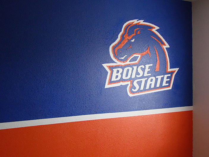 Painting of BSU Bronco Symbol